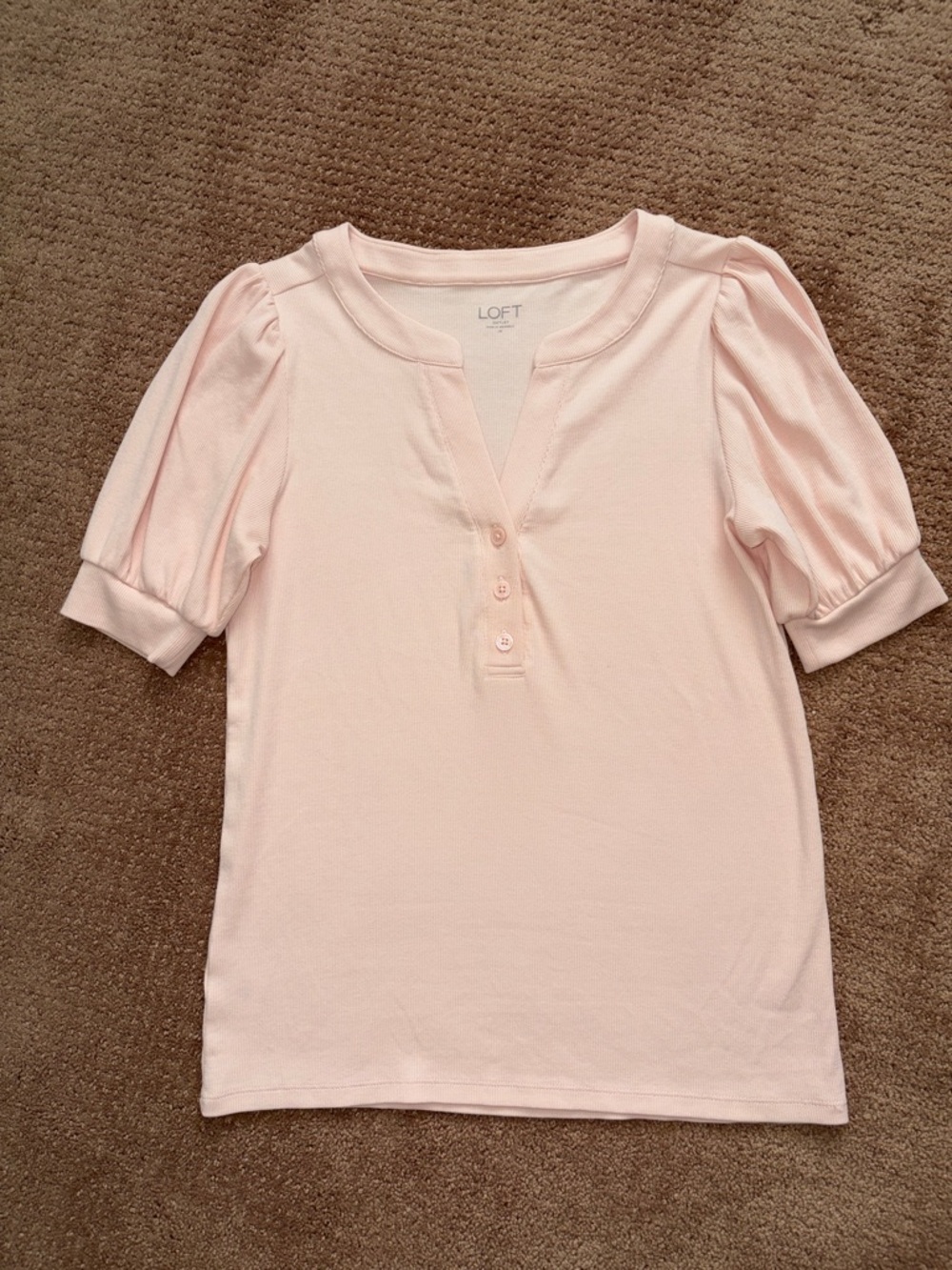 Loft Ribbed Henley Blouse